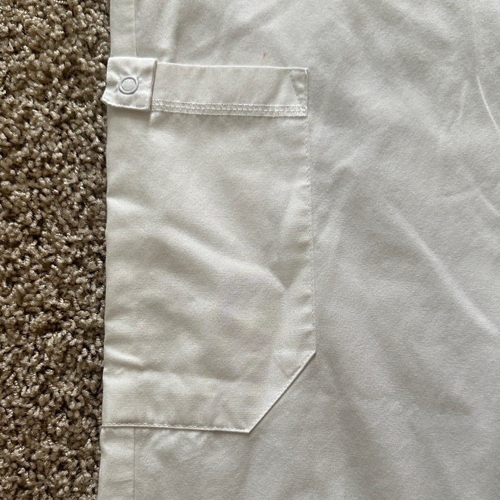 Cherokee White Women's Blouse with neckline detail & 2 pair of scrub pants FREE! - Picture 9 of 16